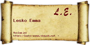 Lesko Emma névjegykártya